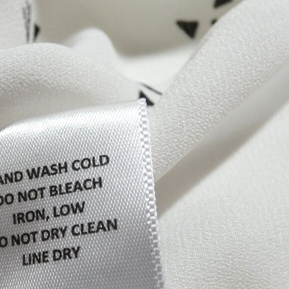 White Chiffon Blouse Size S Abstract Black Cats Face Ruffled Sleeve Top British - Picture 8 of 8